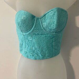 Victoria's Secret 34B Lace Bandeau in Turquoise